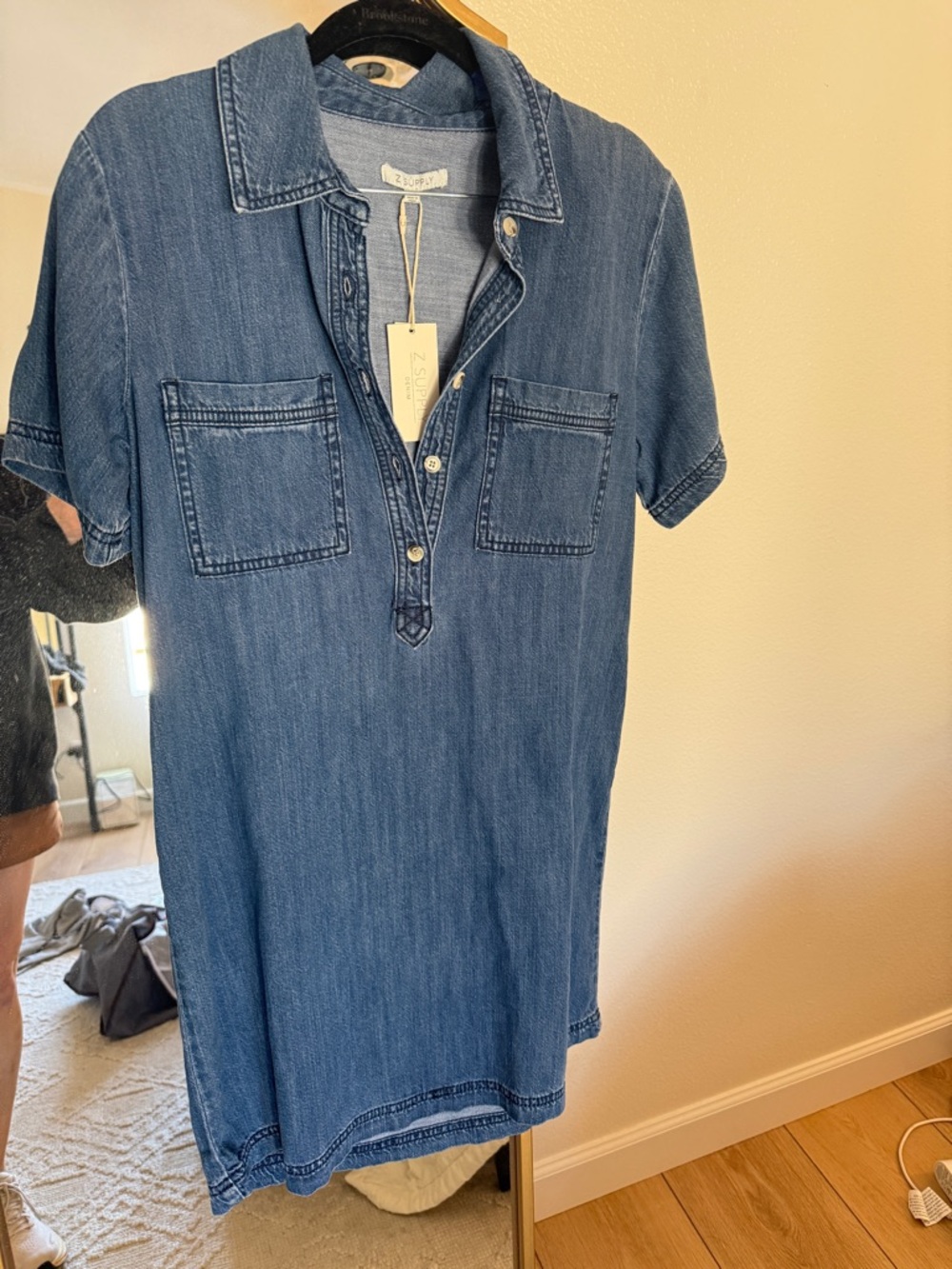 Z Supply authentic denim mini Dress SMALL nwt - Picture 3 of 4
